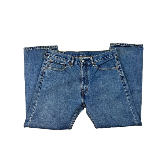 Levis 505 Regular Fit Blue Denim Mens Jeans Size 36x30 - Picture 6 of 13